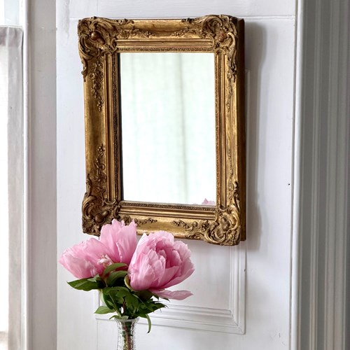Small Antique French Gilt Mirror