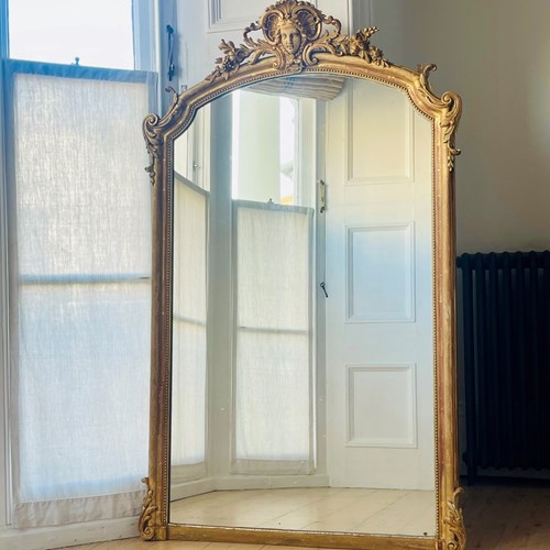 Large Antique French Gilt Mirror