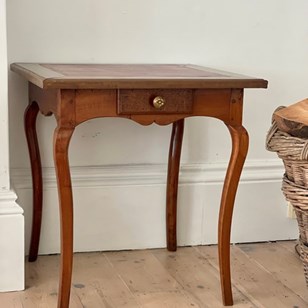 Antique French Leather Top Table