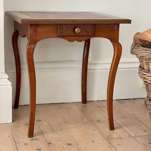 Antique French Leather Top Table