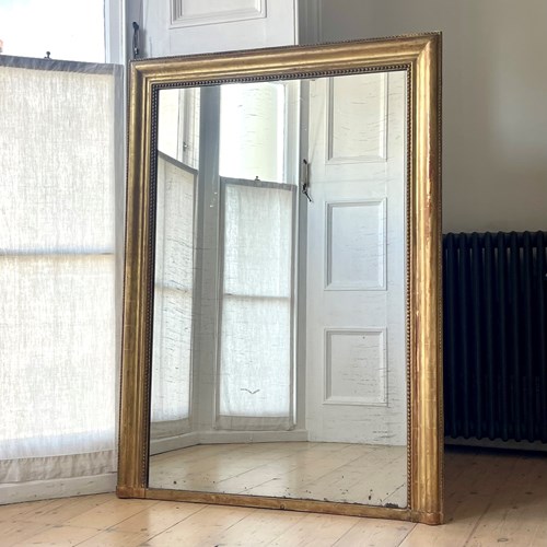 Antique French Gilt Bistro Mirror - Mercury Glass  