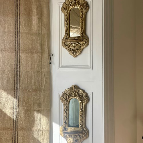Pair Of 18Th Century French Gilt Wood Mirrors / Girondelles