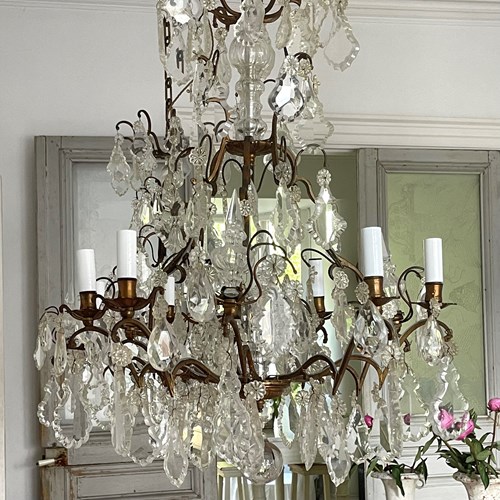 Pair Of Large Antiqoue French Cage Chandeliers