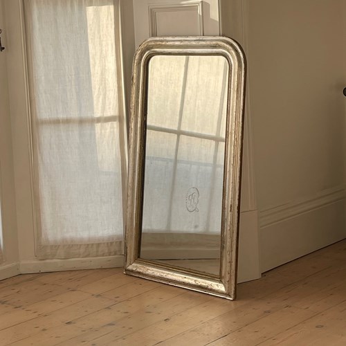 Antique French Silver Gilt Mirror C1800 - Mercury Glass