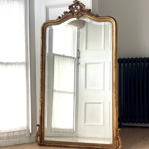 Antique French Gilt Louis XV Mirror  - Bevelled Glass