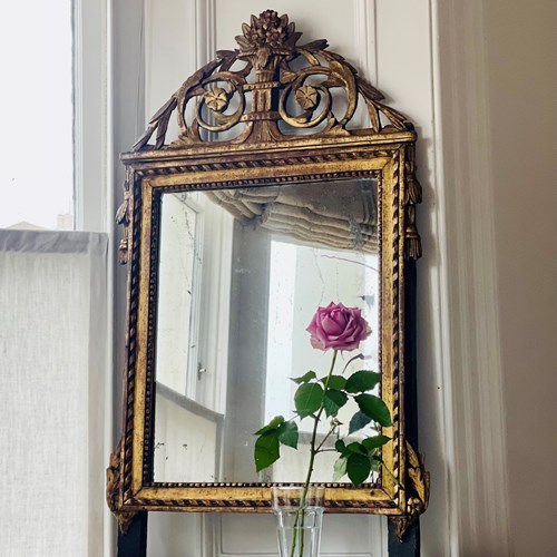18Th Century French Gilt Wood Marriage Mirror