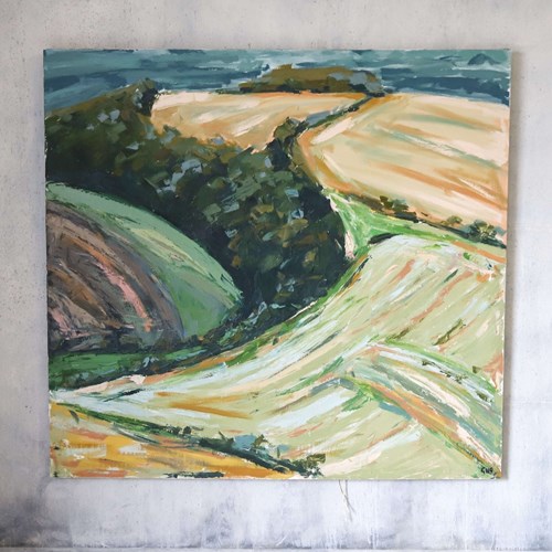 Large Oil On Canvas Landscape 