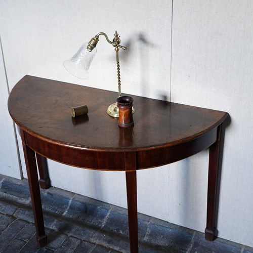 19Th Century Demi-Lune Mahogany Side Table
