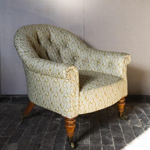 Hindley & Sons Tub Armchair On Satinwood Turned Legs