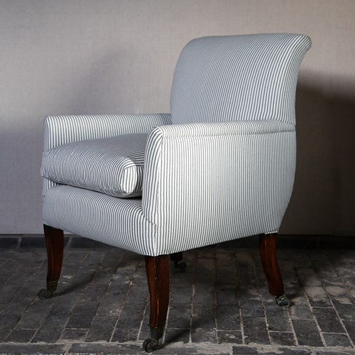 19Th Century Library Armchair On Sabre Legs