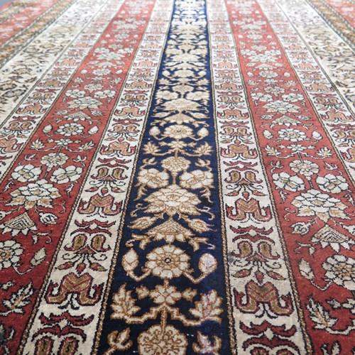 Pure Silk Qum Rug, C. 1940