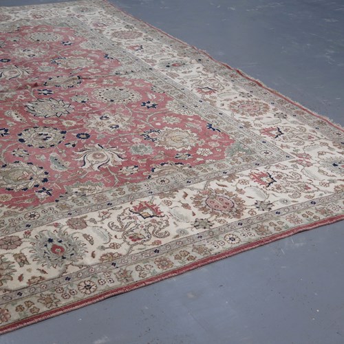 Signed Square Format Tabriz Carpet