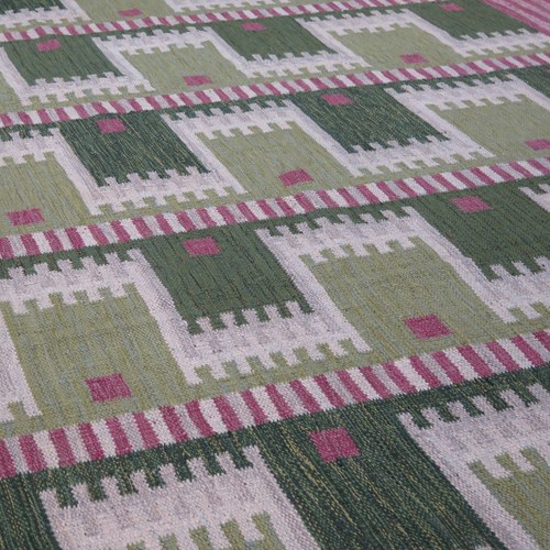 Striking Swedish Design Flatweave Carpet