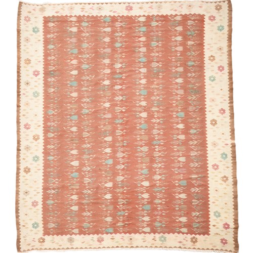 Fine Mid Century Square Format Bessarabian Kilim