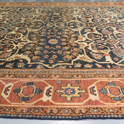 19Th Century Mahal Carpet Square Shaped