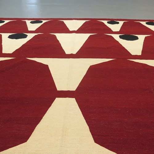 Striking Contemporary Arts And Crafts Design Flatweave Rug