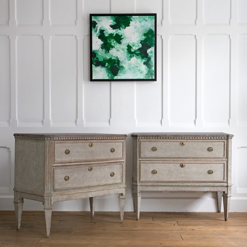 Striking Pair Of Gustavian Chests