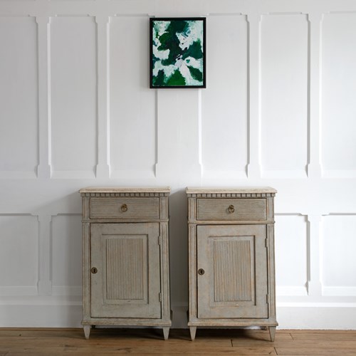 Rare Pair Of Gustavian Bedsides