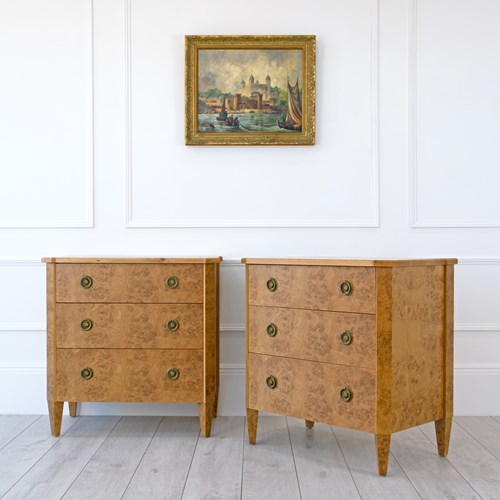 Luxury Burr Veneer Gustavian Chests