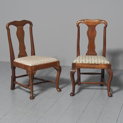Pair of Queen Anne Style Mahogany Childrens Chairs