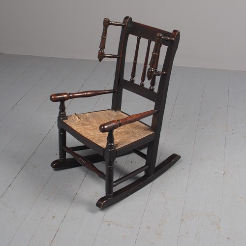 Antique Stained Ash Children’s Rocking Chair