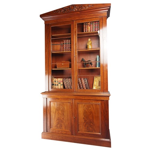 Antique George IV Mahogany 2 Door Cabinet Bookcase