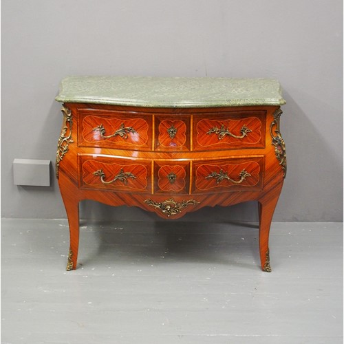 Swedish Kingwood Marble Top Commode