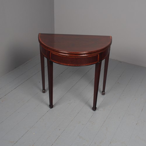 Antique George III  Mahogany Foldover Tea Table