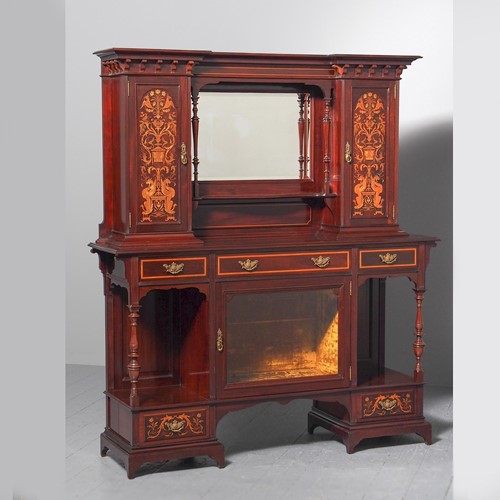 Victorian Inlaid Mahogany Side Cabinet by Gillows