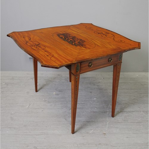 George III Painted Satinwood Pembroke Table