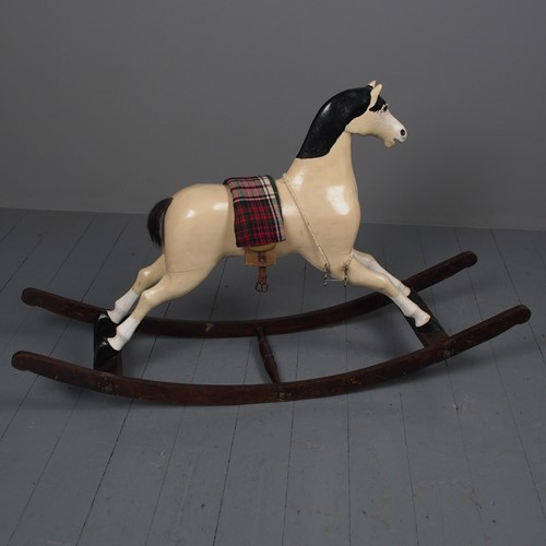 Antique Carved Pine Rocking Horse