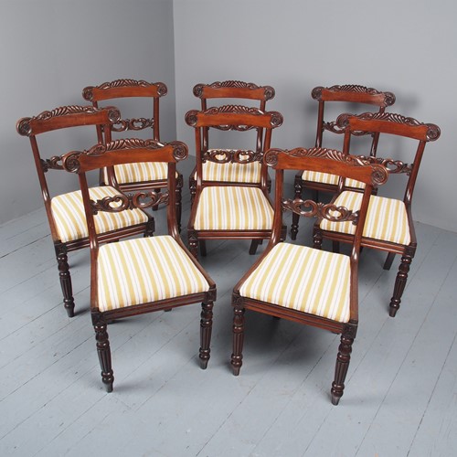 Set of 8 Regency Mahogany Dining Chairs