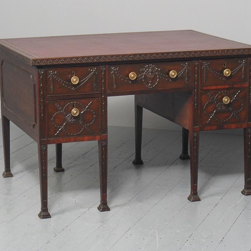 Rare Georgian Period Adams Style Mahogany Desk