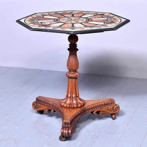 Antique Specimen Marble and Padouk Table