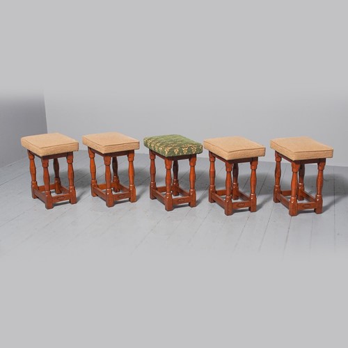 Set x5 Oak Stools by David ‘Oakleafman’ Langstaff