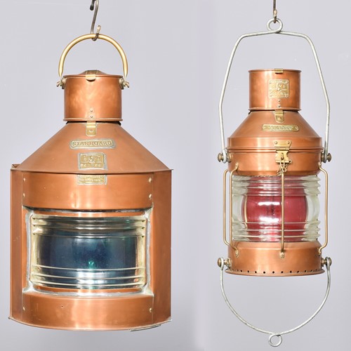 Two Edwardian Brass and Copper Ship’s Lanterns.