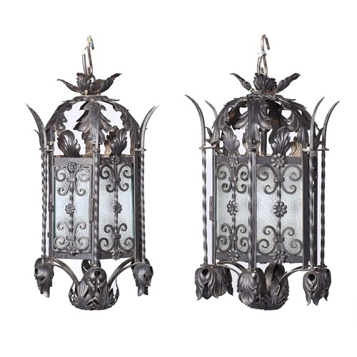 Pair of Blacksmith Made Lanterns