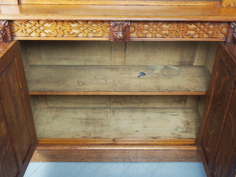 Antique Victorian Golden Oak Open Bookcase-georgian-antiques-16-main-637564124363571194.JPG