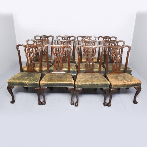 Set of 12 Mahogany Chippendale Chairs