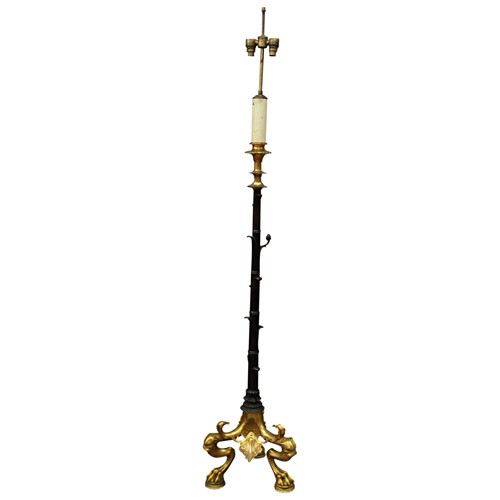 Gilded and Bronze Standard Lamp