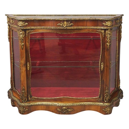 Victorian Yew Vitrine or Display Cabinet