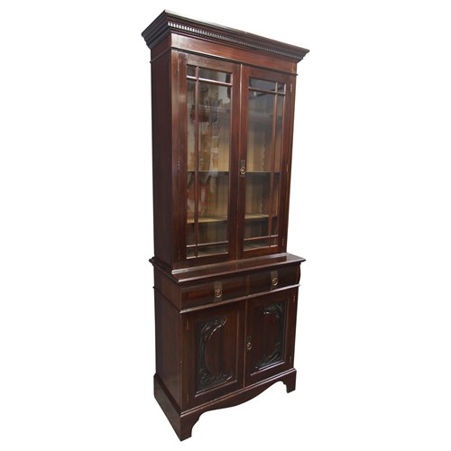 Art Nouveau Mahogany Cabinet Bookcase