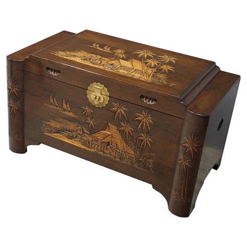 Antique Style Burmese Camphor Wood Trunk
