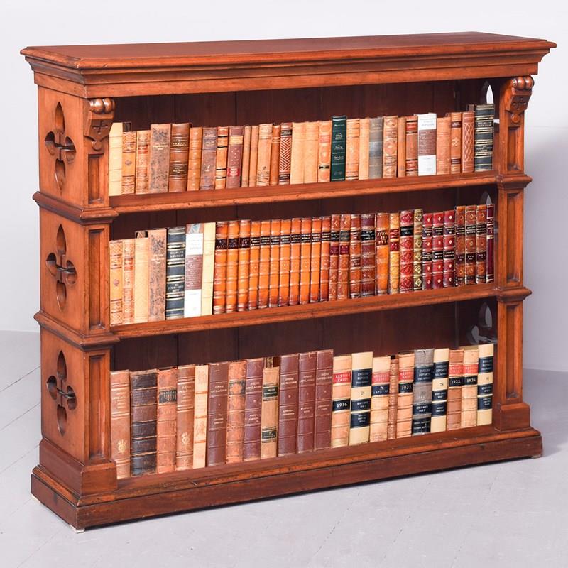 Victorian Gothic Walnut Open Bookcase-georgian-antiques-32949-main-638430871689567742.JPG