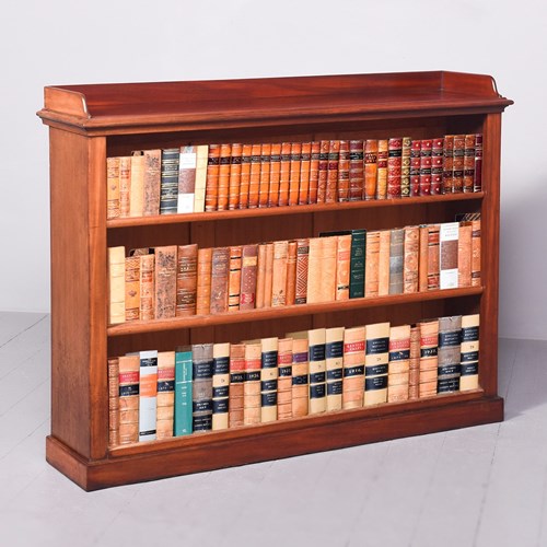 Late Victorian Mahogany Open Bookcase With Three Adjustable Shelves