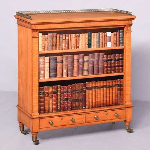 George IV Satinwood And Brass Mounted Open Bookcase