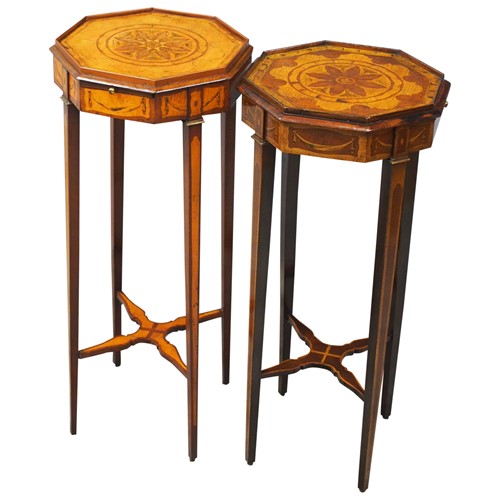 Matched Pair of George III Inlaid Stands