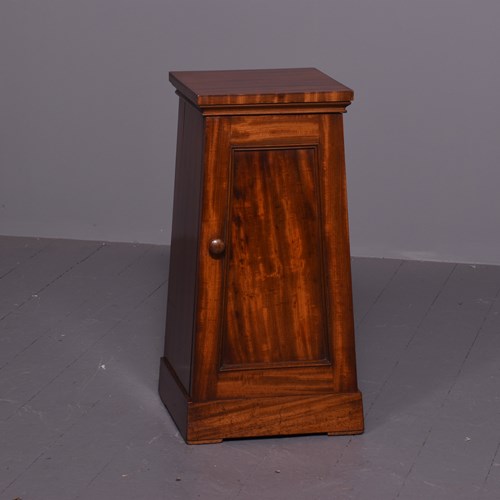 Mid Victorian Metronome-Shaped Bedside Locker In Figured Spanish Mahogany