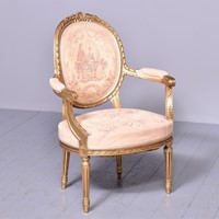 Antique Neat Sized French Fauteuil Chair