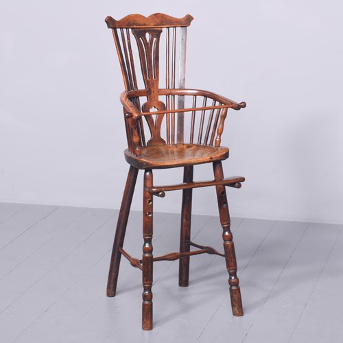 George III Childs Highchair In Elm And Yew